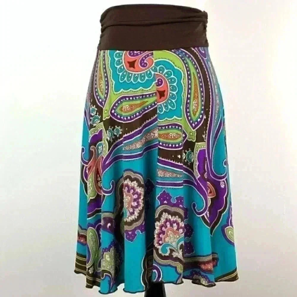 Candy rain skirt sz M multicolored paisley maxi - Picture 2 of 10